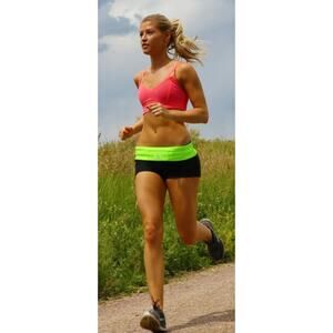 FlipBelt Womens Travel Hike Workout Running Biking Waist Belt Nuclear Yellow